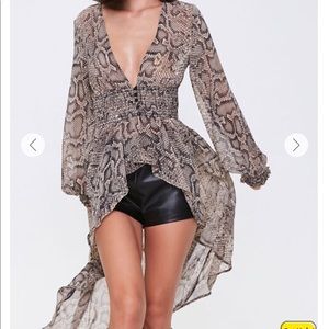 Forever 21 Snake Skin Button Up Kimono